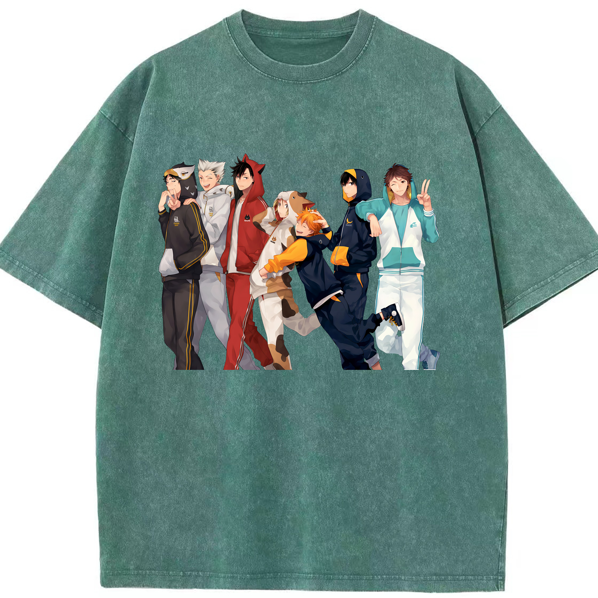 （画像用） ハイキュー!! Haikyu!! 綿100% ヴィンテージ風 半袖Tシャツ（フロントプリント）